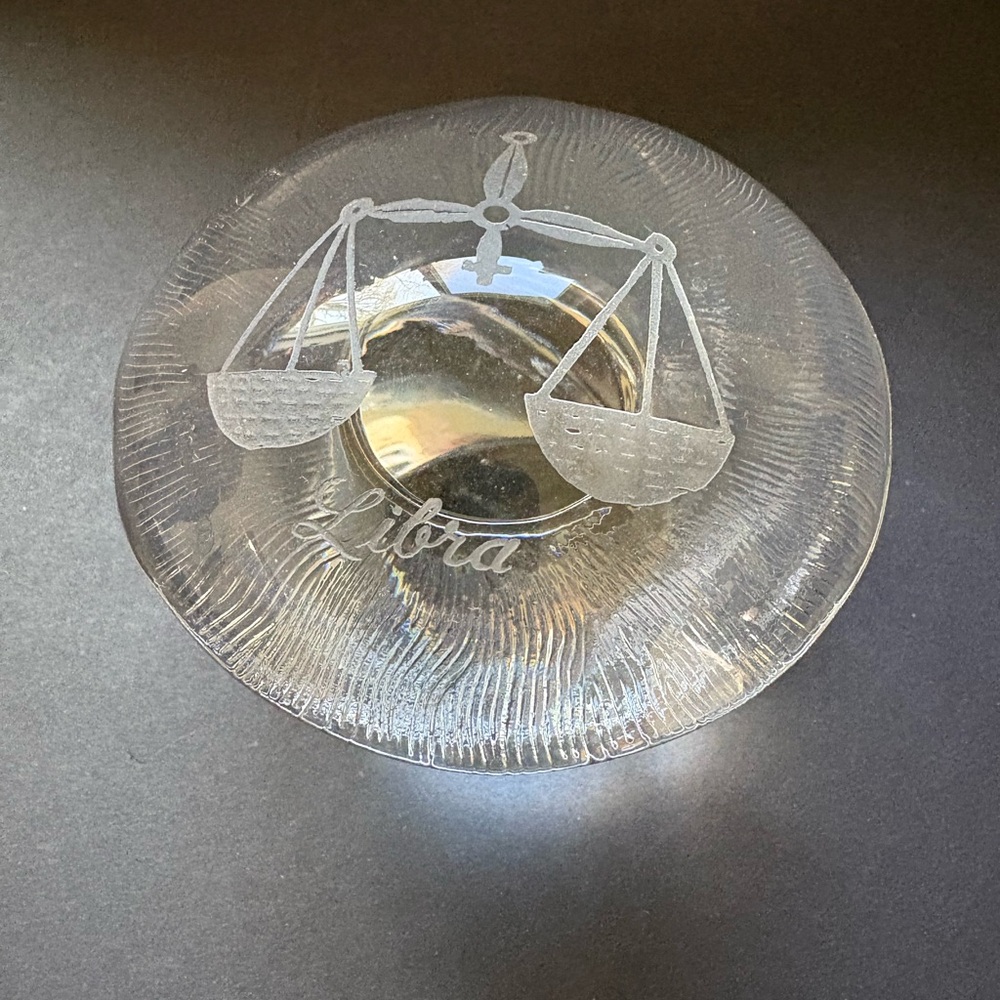 Libra Glass Mushroom Paperweight 70s Vintage